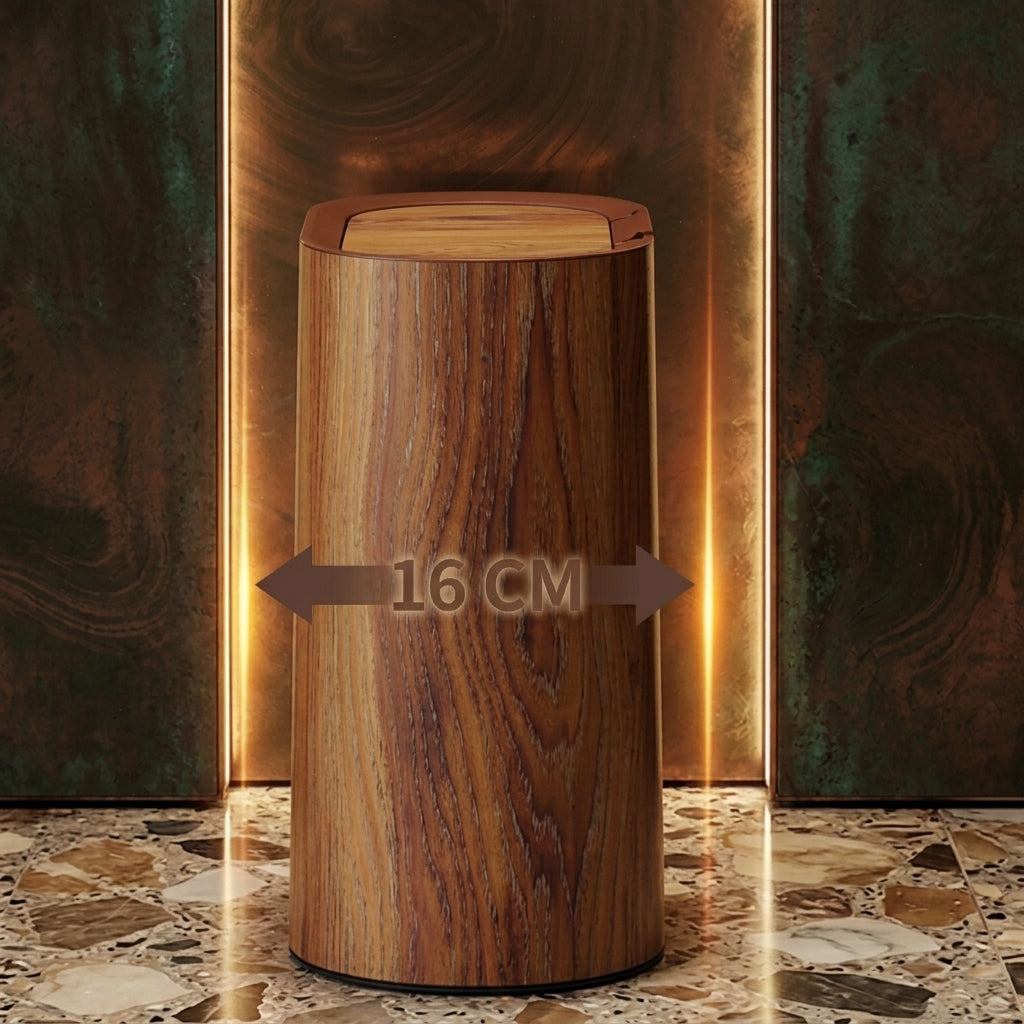 Nordic Push Top Waste Bin Marble Patterned Trash Can