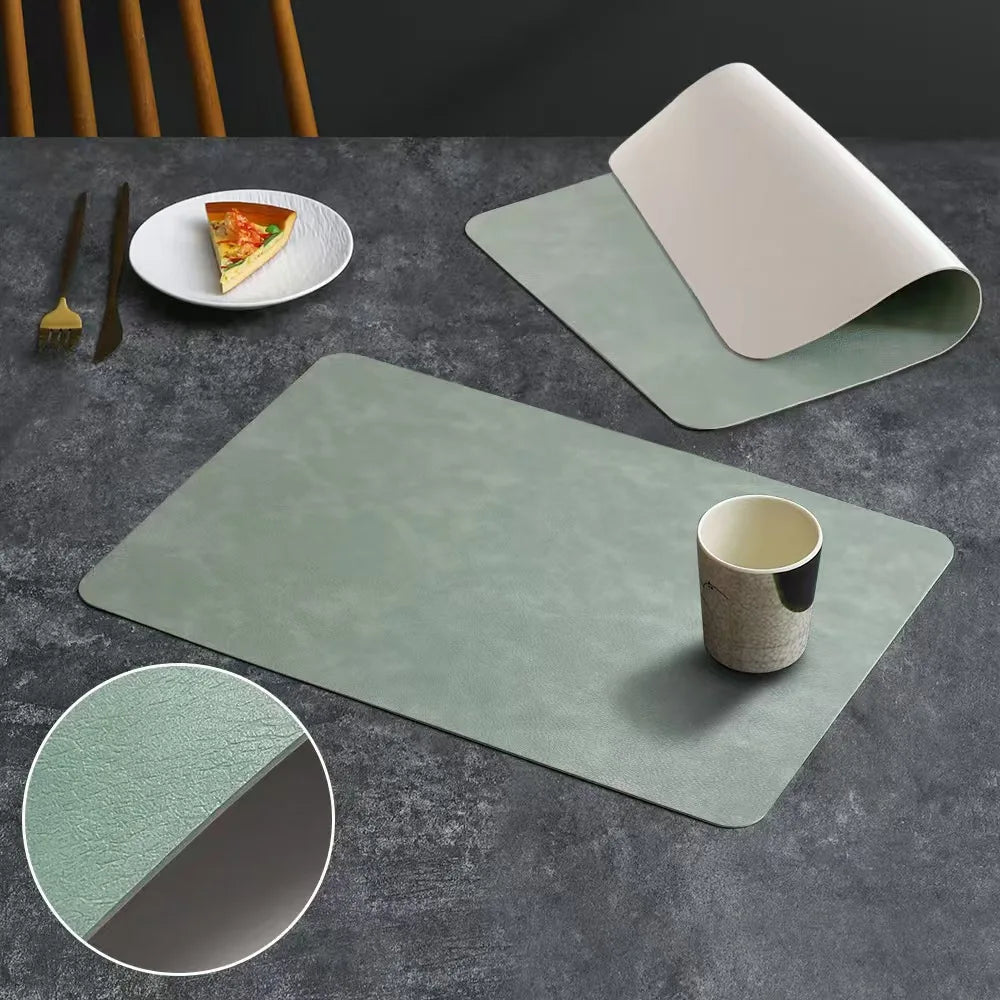 Premium Faux Leather Placemats Heat Resistant Waterproof Double Sided Table Mats