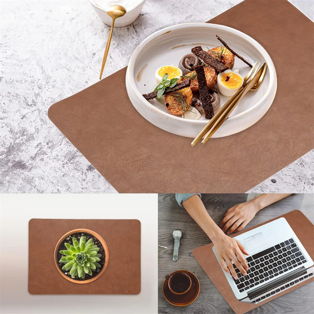 Premium Faux Leather Placemats Heat Resistant Waterproof Double Sided Table Mats
