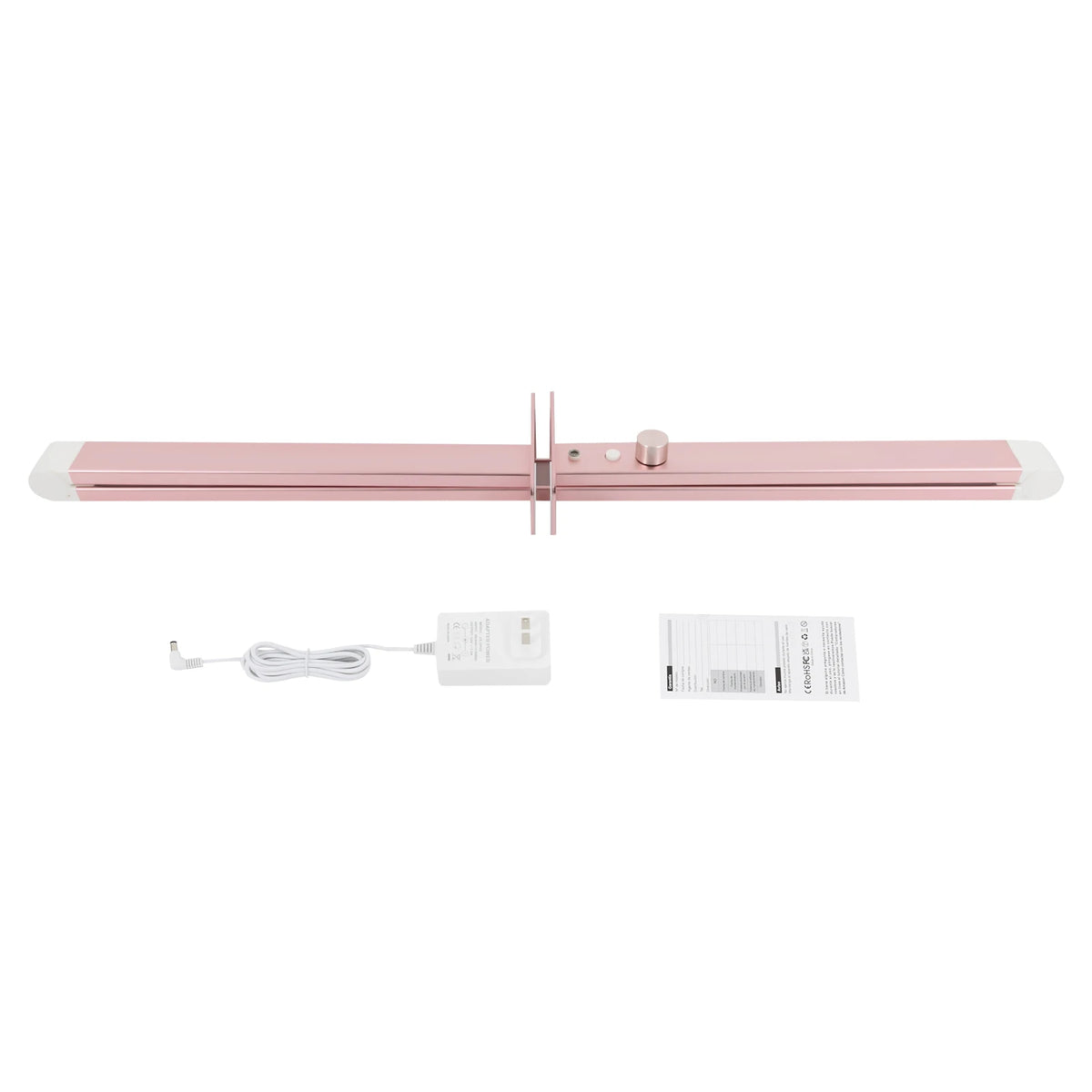 Square Foldable LED Nail Desk Lamp 36W, Half-Moon Manicure Light with Stepless Dimming & 3 Color Temperatures, 3000LM 480 Beads for Nail Art Eyelash Extension, Pink