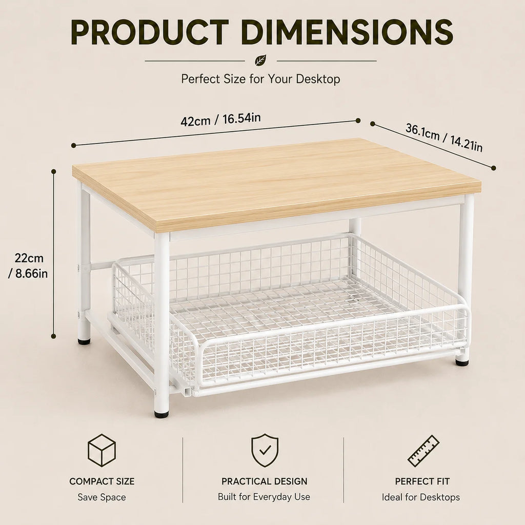 Kitchen Microwave Stand with Drawer, Multifunctional Countertop Organizer Storage Rack, Upright Shelf for Oven, Baking Tools and Kitchen Essentials