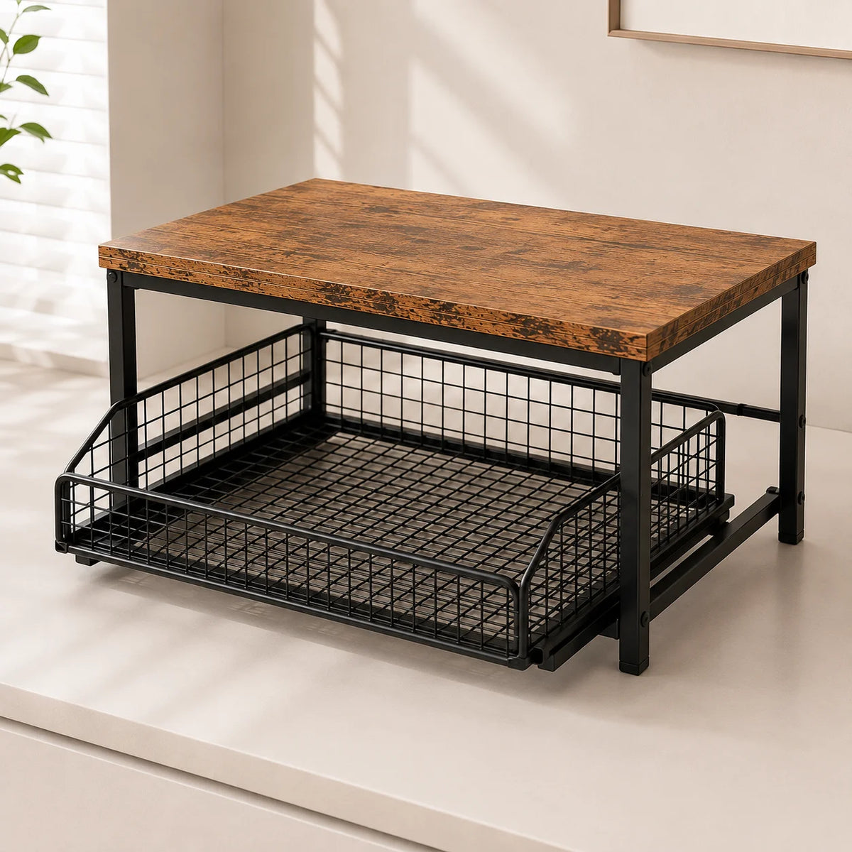 Kitchen Microwave Stand with Drawer, Multifunctional Countertop Organizer Storage Rack, Upright Shelf for Oven, Baking Tools and Kitchen Essentials