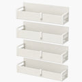4 Pack Magnetic Spice Rack for Refrigerator, 2 Large & 2 Small Metal Fridge Side Organizer Shelves with Hooks, No Drilling Kitchen Storage Rack